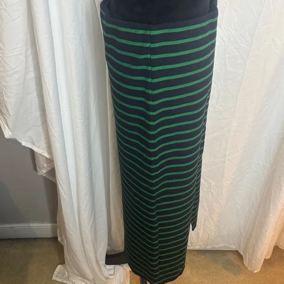 LOFT Green and Navy Striped Pencil Skirt - Picture 5 of 5